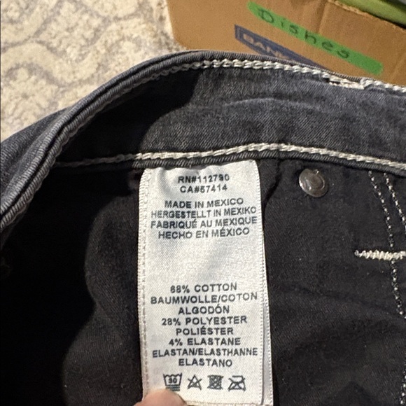 True Religion Skinny Jeans Womens 33 Low Rise Flap Pockets Denim Black - Picture 6 of 7